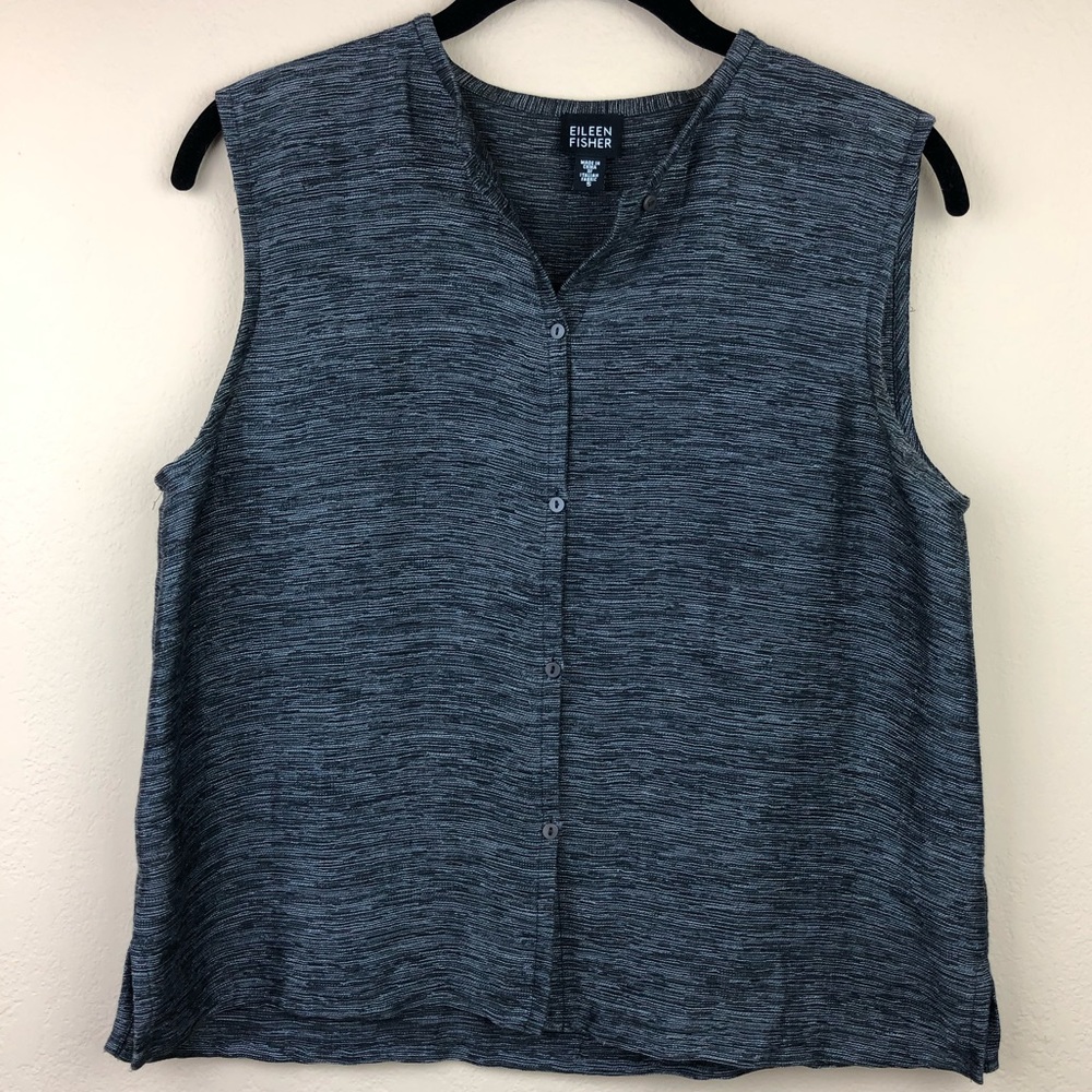 Eileen Fisher Sleeveless Button Up Top
